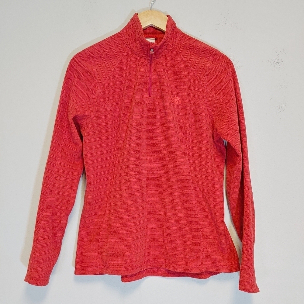 The North Face Women's Long Sleeve 1/4 Zip Pullover Striped Sweater Sz M